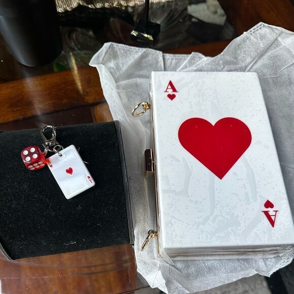 Ace of Hearts acrylic Clutch or shoulder Bag - Picture 2 of 11